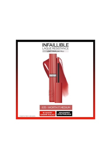 L'Oréal Paris Infaillible Resistance Likit Parlak Ruj 635 Worth It Medium