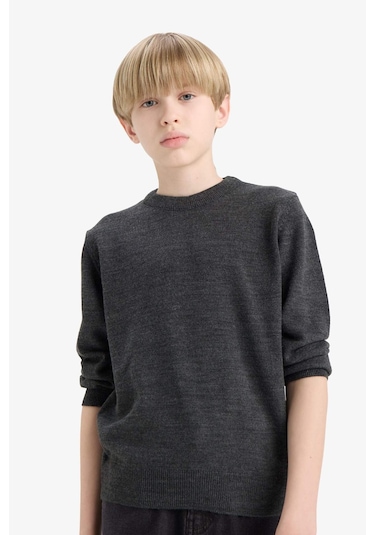 Defacto Erkek Çocuk Bisiklet Yaka Triko Kazak A4992a825wnar195 Antrasit