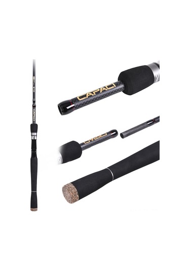 Lemestar Kompakt Seyahat İçin 6 Bölümlü 2.1m Karbon Fiber Ultra Hafif Spinning/casting Olta Kamışı Taşıma Çantasıyla