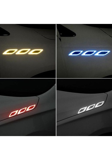 Kırmızı 6 Adet/takım Araba Yansıtıcı Çıkartmalar Çizilmez Güvenlik Uyarı Etiketi Kamyon Oto Motor Dış Dekoratif Aksesuarları 2pcs