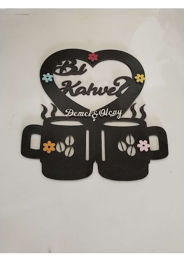 Mutfak Duvar Süsü Bi Kahve İsteğe Bağlı Kişiye Özel İsim Yazılı 2