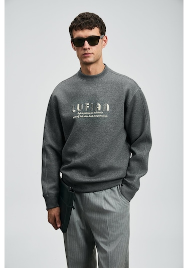 Lufian Erkek Oracle Sweatshirt 112030178 Antrasit Antrasit