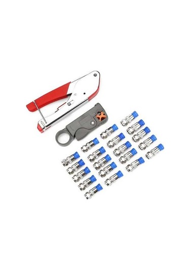 Didadodo Profesyonel Koaksiyel Kablo Sıkma Alet Seti - Rg6/rg59 İçin Mavi Küçük Boyutlu, Pratik Mavi