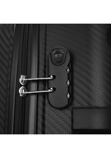 Wexta Wx-pp13 Carbon Siyah Kabin Boy Polipropılen Valiz Siyah