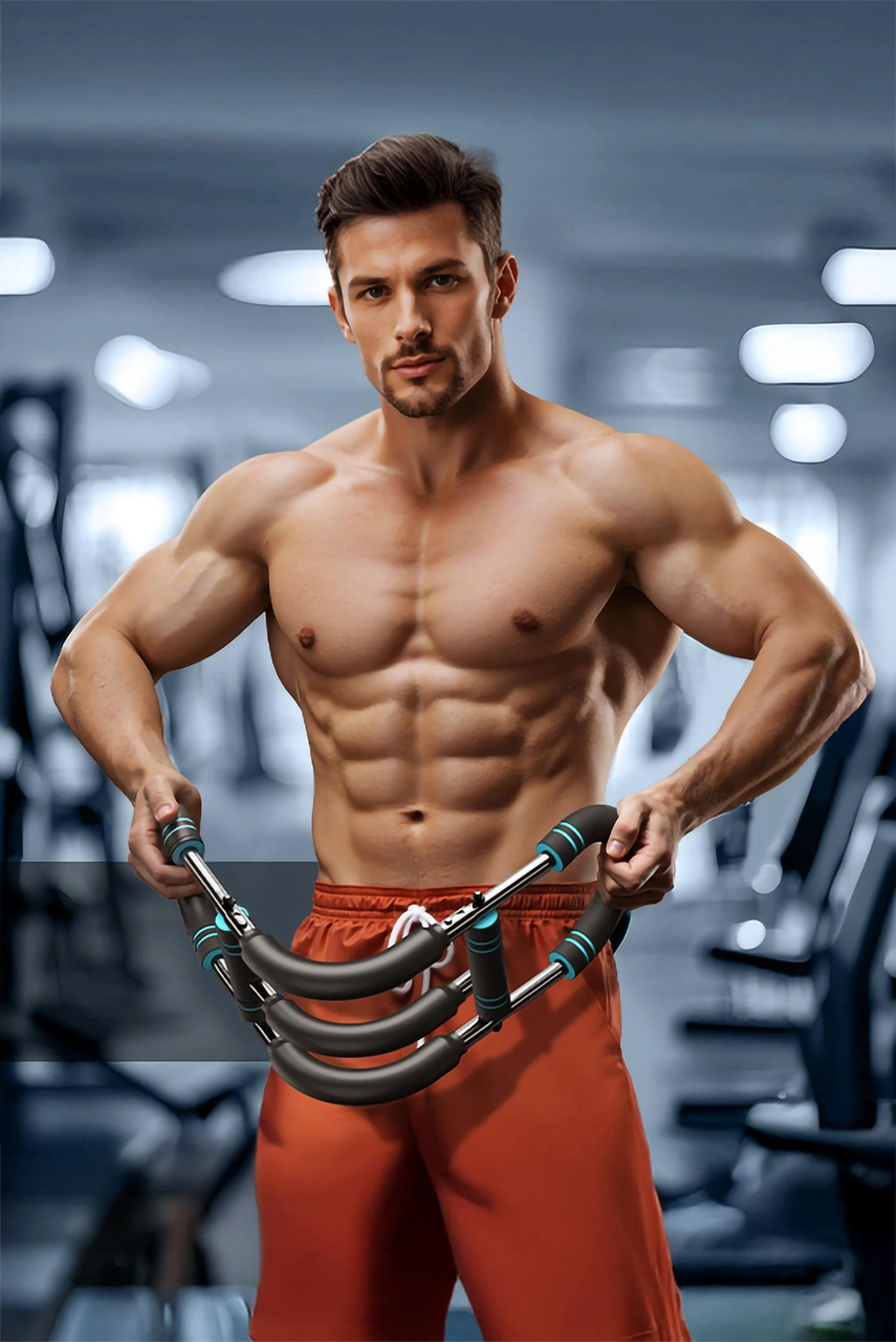 3x Power 35-60kg Ayarlanabilir Üçlü Metal Yaylı Göğüs & Kol Full Body Egzersiz Aleti Fitness Bar