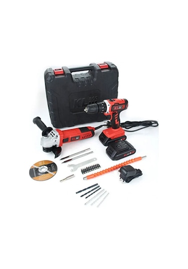 Kl Eco 750w Avuç Taşlama + 18v 10 Mm Şarjlı Matkap Seti