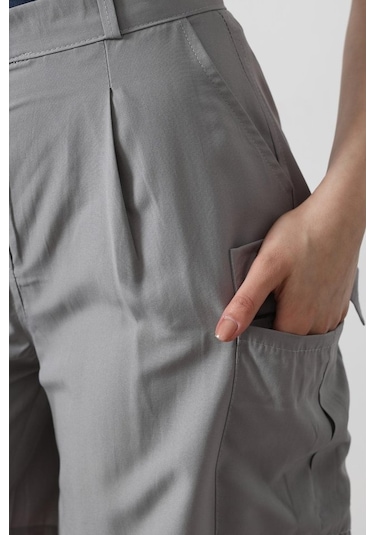 Moderie Butik Cargo Cepli Şort - Gri Gri