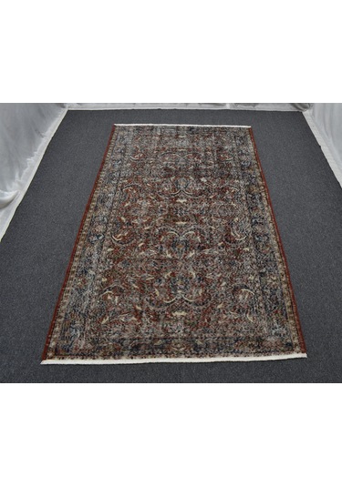 Zehra Abla Halı Vintage El Dokuma Benzersiz Eskitme Yün Salon Halısı 5412 Renkli