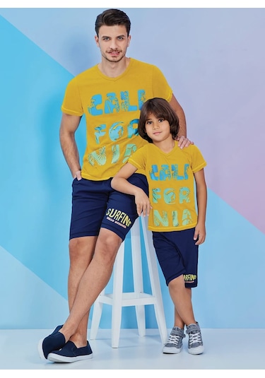 Rolypoly Hardal-lacivert Erkek Çocuk Bermuda Takım Rp2220 Hardal - Lacivert