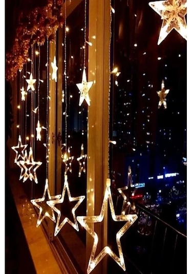 10 Yıldız Günışığı 3 Metre Animasyonlu Yılbaşı, Ramazan Bayramı Led Işıklandırma Fişli