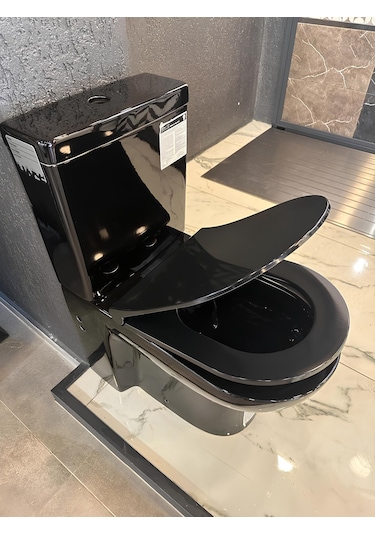 Modern Duvara Sıfır Siyah Klozet Takımı