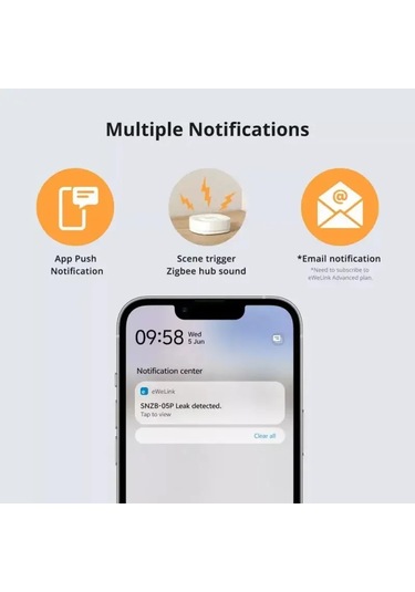 Yenı 1 Adet Sonoff Snzb-05p Zigbee Su Kaçak Dedektörü 5 Yıl Ömür Boyu Ip67 Snzb-05p Diğer