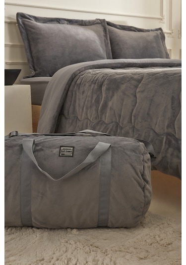 Karaca Home Flufy Tek Kişilik Soft Dream Comfort Set/uyku Seti Antrasit Antrasit