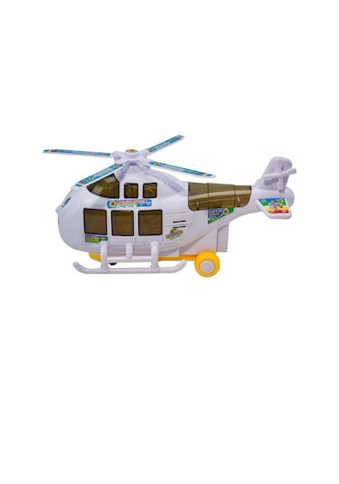 Oyuncak Helikopter Işıklı Sesli Beyaz Sevimli Helikopter 23 CM