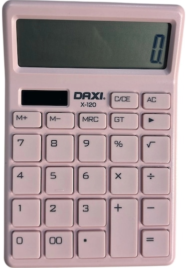 Renkli Hesap Makinesi 12 Haneli Açık Pembe