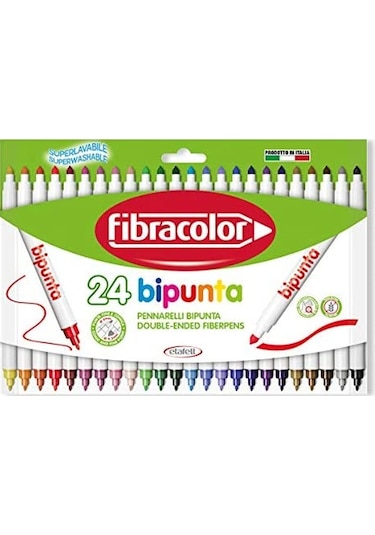 Fibracolor Bıpunta Çift Uçlu Keçeli Kalem 24 Renk