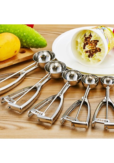 Skycity Rustsuz Çelik Yaylı Kova, Dondurma-karpuz Topları Kolay Oluştur, 55mm, Çeşitli Yemeklerde Kullanım Diğer