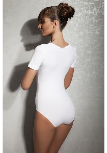Doreanse Kadın Modal Geniş Yaka Kısa Kol Body 12301