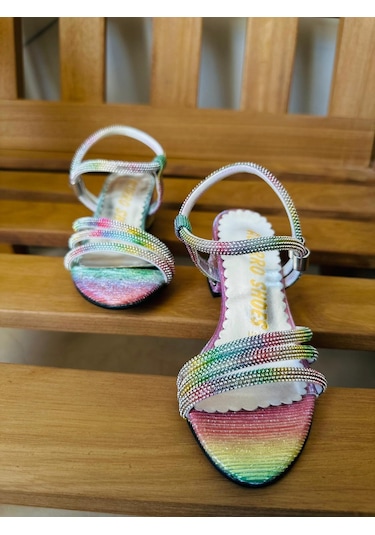 Gala Taş İşlemeli Çocuk Topuklu Ayk. Çok Renkli