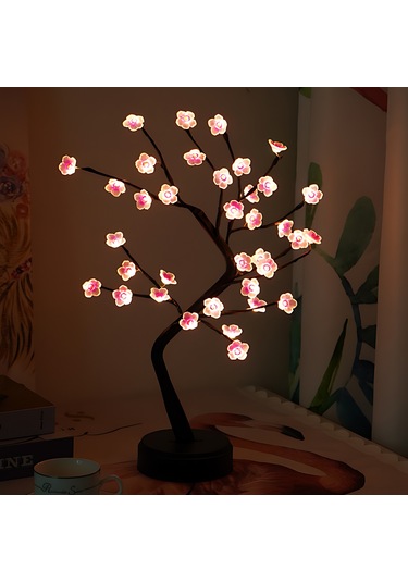 Mufunye 36 Led Işıklı Papatya Ağaç Lambası, Usb/pil Beslemeli, Dokunmatik Anahtar, 2 Işık Modu, Ev/ofis Dekorasyonu, Noel/parti Hediyesi, 46cm Simülasyon Bitki Lambası Diğer