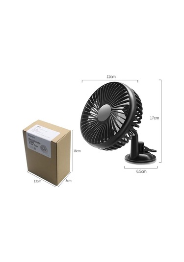 12v/24v Mini Araba Fan Abs Siyah Siyah Otomobil Tek Kafa Fan Usb Evrensel Araba Fan Vantuz 360 Derece Soğutma Fanı