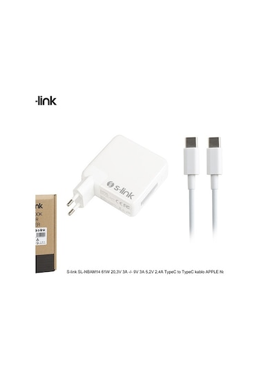 S-link Sl-nbam14 61w 20,3v 3a -/- 9v 3a 5,2v 2,4a Typec To Typec