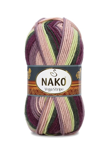 5 Adet Vega Stripe Premium Akrilik El Örgü İpi Yünü No: 82414 RYL-NWNKVS82414-5