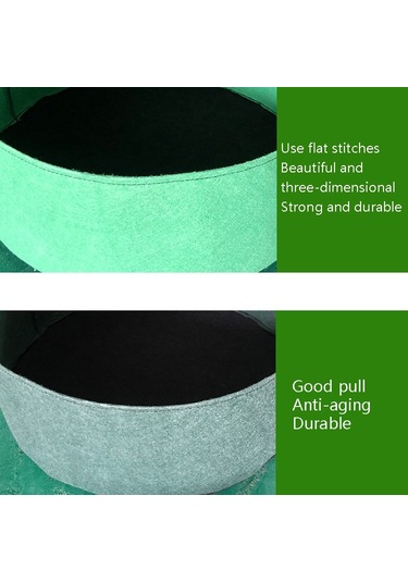 80x30cm 150l Keçe Dikim Varil Kapalı Dış Yuvarlak Bitki Çantası Dokumasız Fide Çantası Siyah