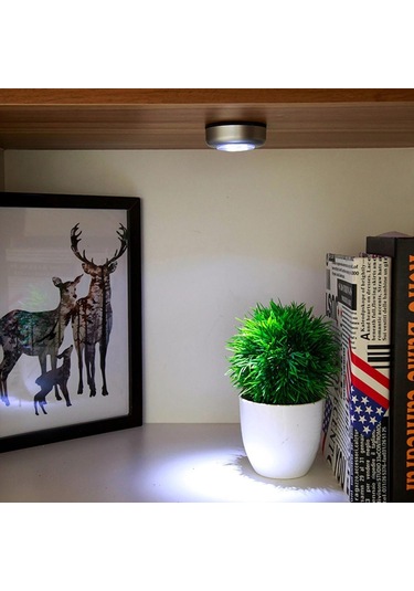 Jms Akülü 3led Kabin Altı Dokunmatik Çubuk Gece Işığı Dolabı Mutfak Merdiven Dolabı İçin Gümüş