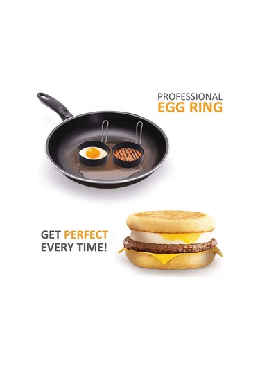 Wezone 3'lü Paslanmaz Çelik Yumurta Kalıbı - Pişirme Formu: Omlet, Burger, Patates Kekleri İçin Dayanıklı Ve Temizlenmesi Kolay Çok Renkli