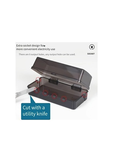 Fastbuy Siyah Deliksiz Su Gecirmez Batarvasiz Dis Mekan Duvar Montajli Elektrik Kablo Yönetimli Kutusu