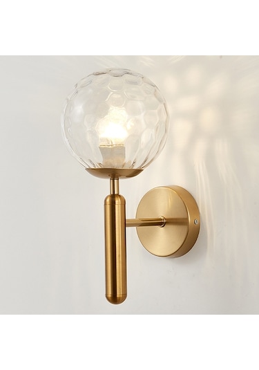 Yuvarlak Cam Led Duvar Işığı For 5w White Light Diğer Siyah Altın