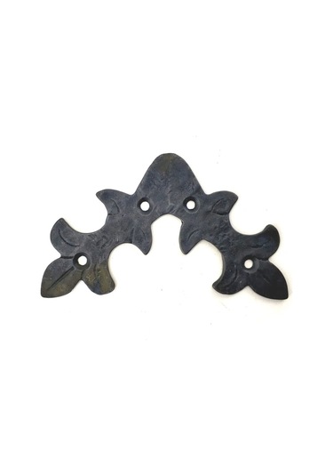 Antika Tarz Dekoratif Pirinç Yaprak Gönye - 100x110 Mm, Oksit - 9048726467944ynt