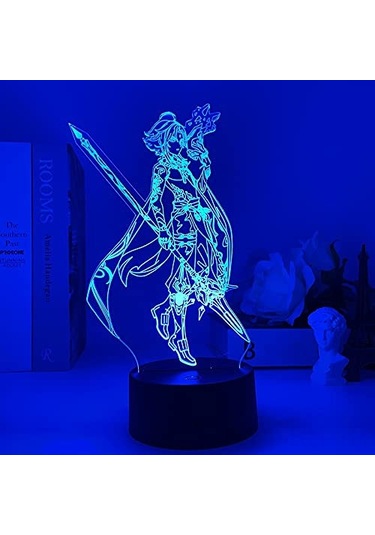 Reedark Anime Figürlü Kumandalı Gece Lambası - Gündüz Ve Gece Kullanıma Uygun Işıklı Dekoratif Aydınlatma Şeffaf