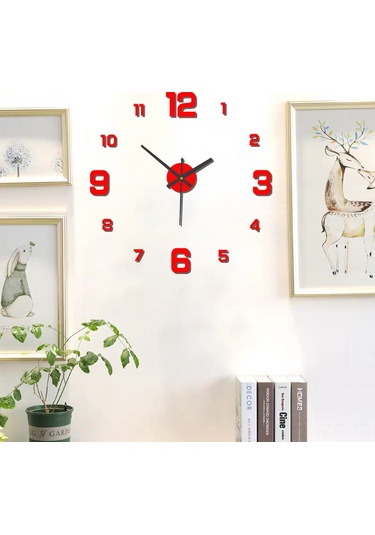 Geeroyoo Akrilik Dikey Yıldız Desenli Led Işıklı Ev Dekorasyonu Saat, Delme Yok 60-90cm, Dıy Montaj, Gece Görünürlüğü Sağlar Renkli