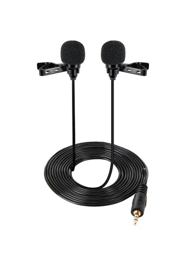 Çift Başlıklı Kablolu Condenser Yaka Mikrofonu