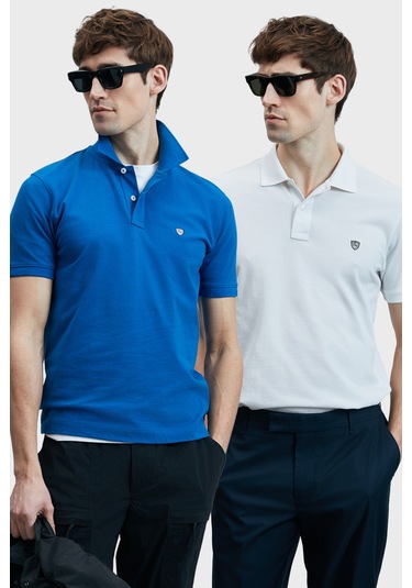 Lufian Erkek T Shirt 111040206s2 Beyaz-saks Beyaz - Saks