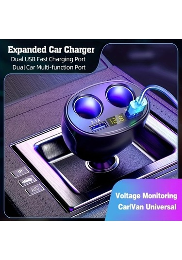 Trendooze 360 Derece Dönebilir 2usb Gaojunshop01 Çoklu Şarj Cihazı Telefon Ve Araç İçin