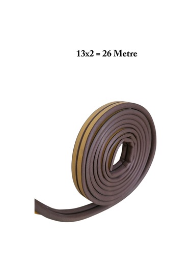 Homdep Kapı Pencere Fitili Yapışkanlı Kahverengi Kapı Pencere Bandı Bantları 13 2metre 26 Metre 26 M