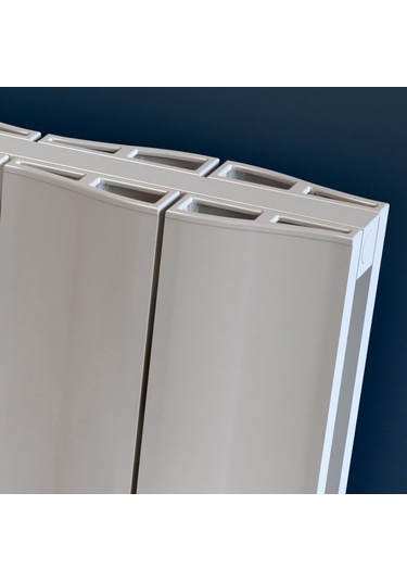 Lojimax Alüminyum Çift Panel Dikey Radyatör Amazonite Double 1800x204mm 2 Dilim Dokulu Beyaz 931 W Yüksek Isıl Güç