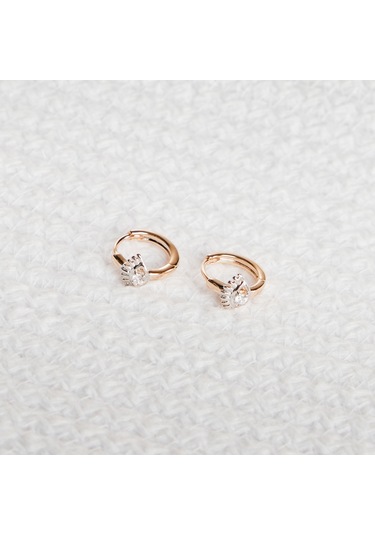 Kadın Kararmaz Çelik Lüks Göz Mini Halka Küpe