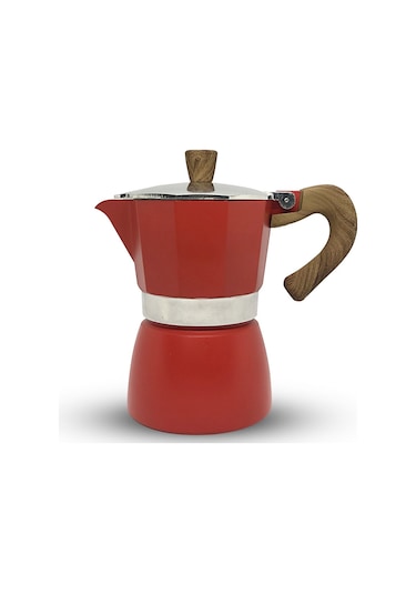 Horecamark Aluminyum Moka Pot 6 Kupa Siyah 3 Cups Moka Pot