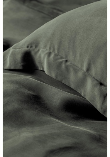 İssimo Jade Moss Vegan İpek Nevresim Takımı Çift Kişilik Yeşil-1839