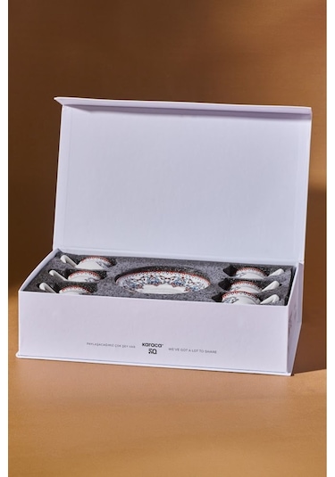 Karaca  Nakkaş 6 Kişilik Kahve Fincanı Takımı 100 ml