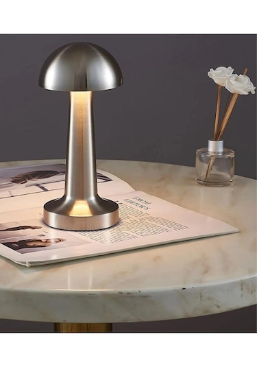 Lizbon 3 Işık Renkli Şarjlı Dim Edilebilir Masa Lambası Silver