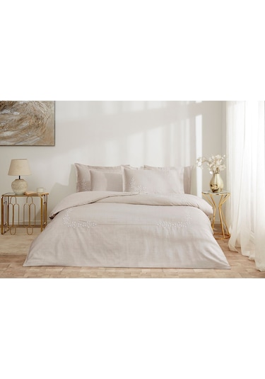 Özdilek Daniela Battal Boy Nakışlı Saten Nevresim Takımı Çok Renkli