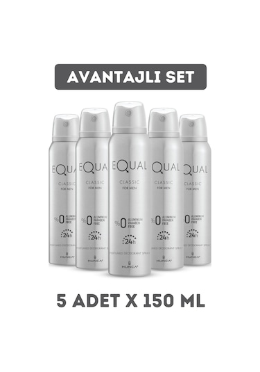 Equal Classic Erkek Sprey Deodorant 5 x 150 ML