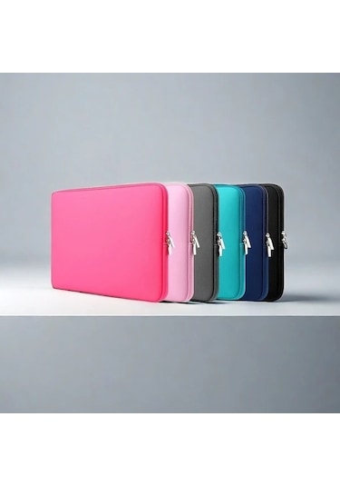 Trendooze Cloudstore 13 İnç Siyah Minimalist Polyester Laptop Kılıfı - Hafif Fermuarlı Çanta Siyah