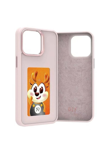 İphone Uyumlu 16 İçin E-mürekkep Ekran Nfc Dıy Telefon Kılıfı Pembe