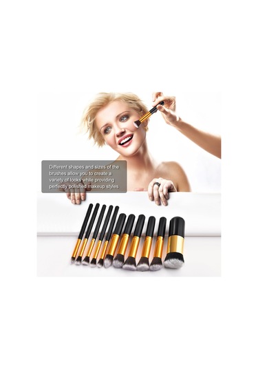 Mufunye 11 Adet Profesyonel Makyaj Fırçası Seti Yüz Fondöten Pudra Allık Göz Farı Makyaj Fırçaları Aracı
